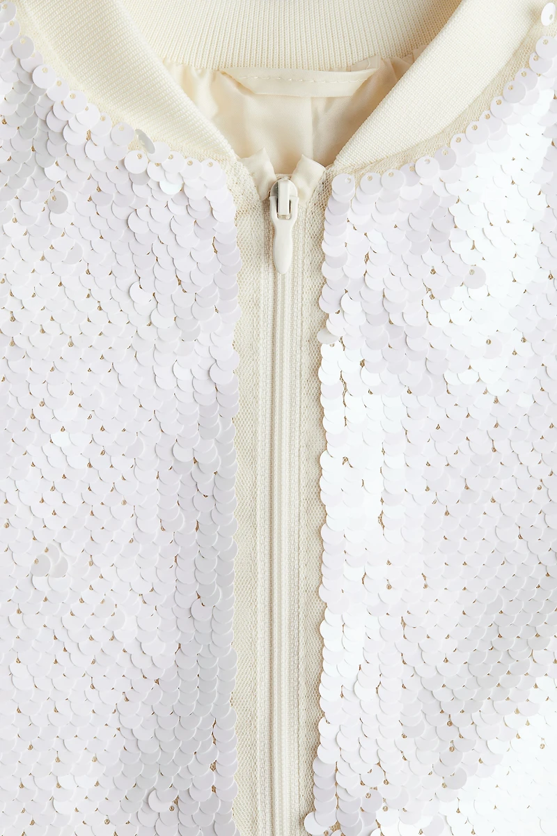 Blouson style aviateur à paillettes