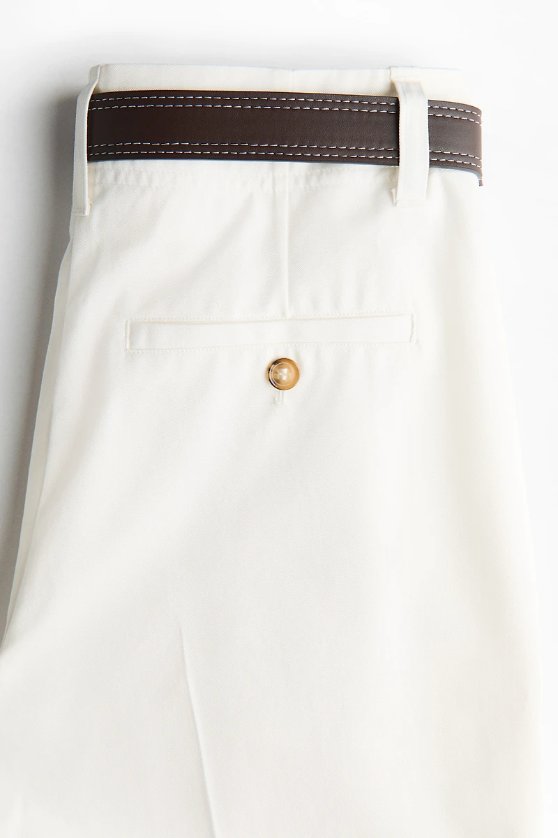 Belted Cotton Chinos