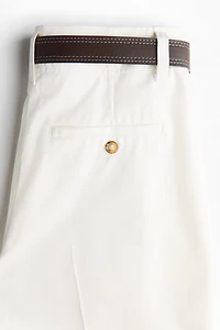 Belted Cotton Chinos