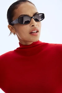 Haut en fin tricot à col cheminée