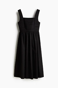 Pintuck-Detail Dress with Flared Skirt