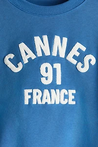 Sweatshirt with Text Motif