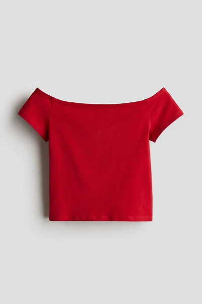 Off-the-shoulder Jersey Top