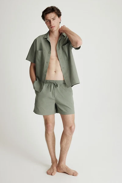 Seersucker Pajama Shirt and Shorts