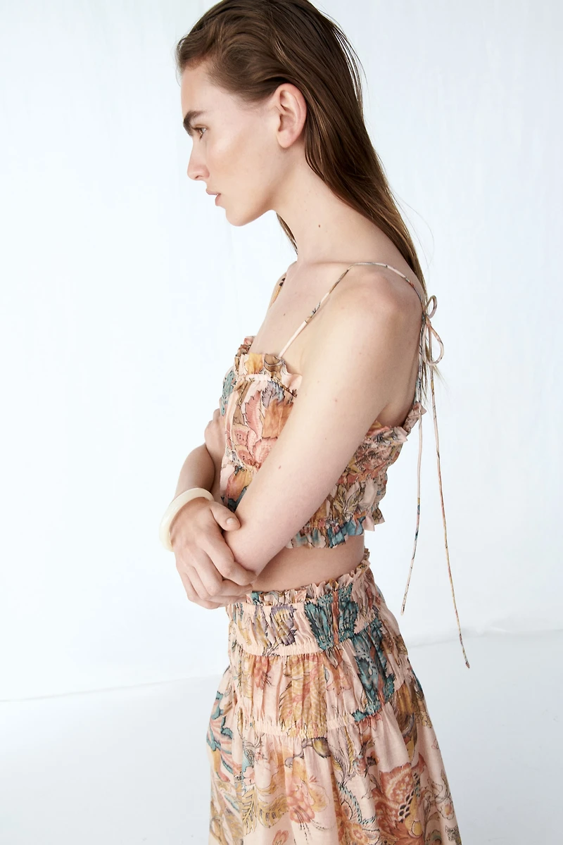 Brassière en lin mélangé