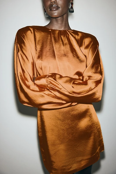 Draped Satin Dress