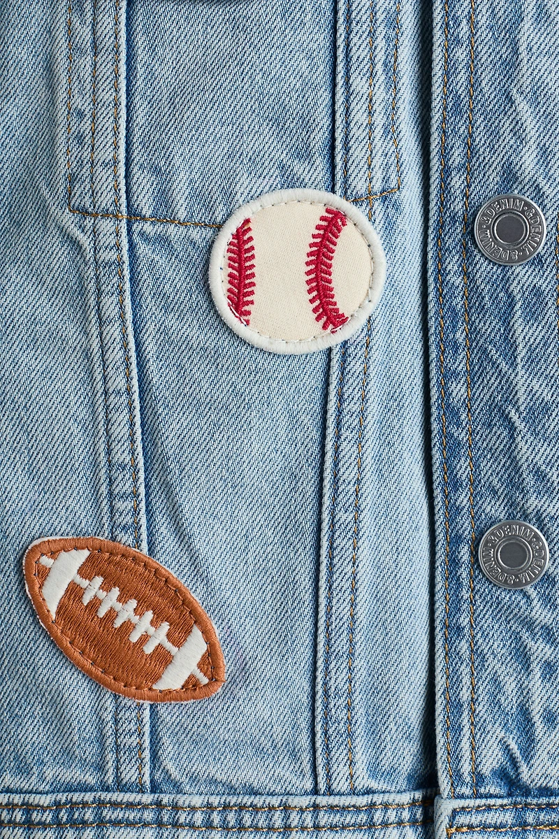 Veste en denim avec motifs