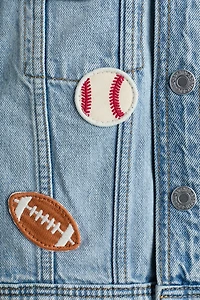 Veste en denim avec motifs