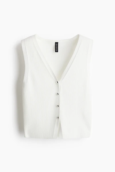 Button-Front Sweater Vest