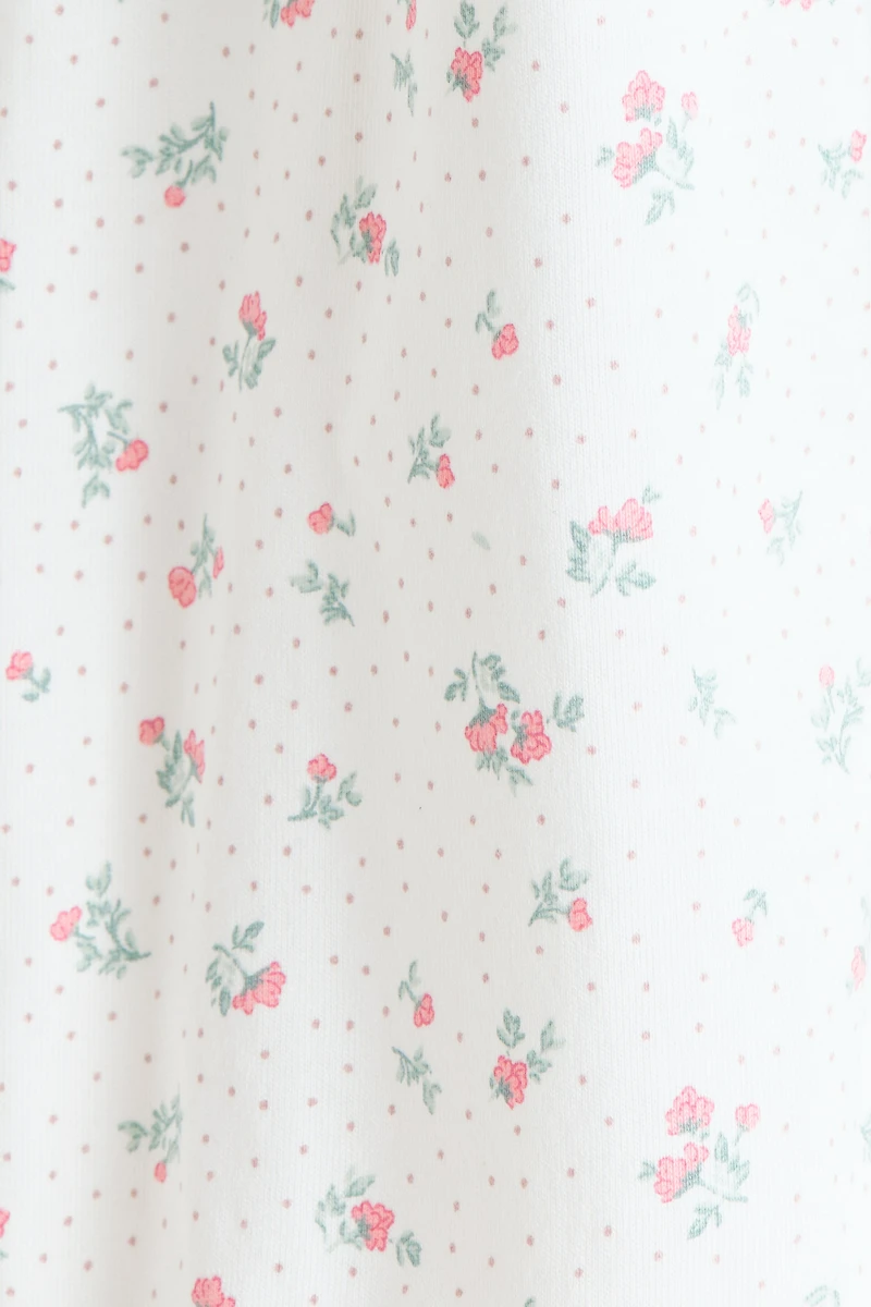 Ruffle-Detail Cotton Pajama Jumpsuit