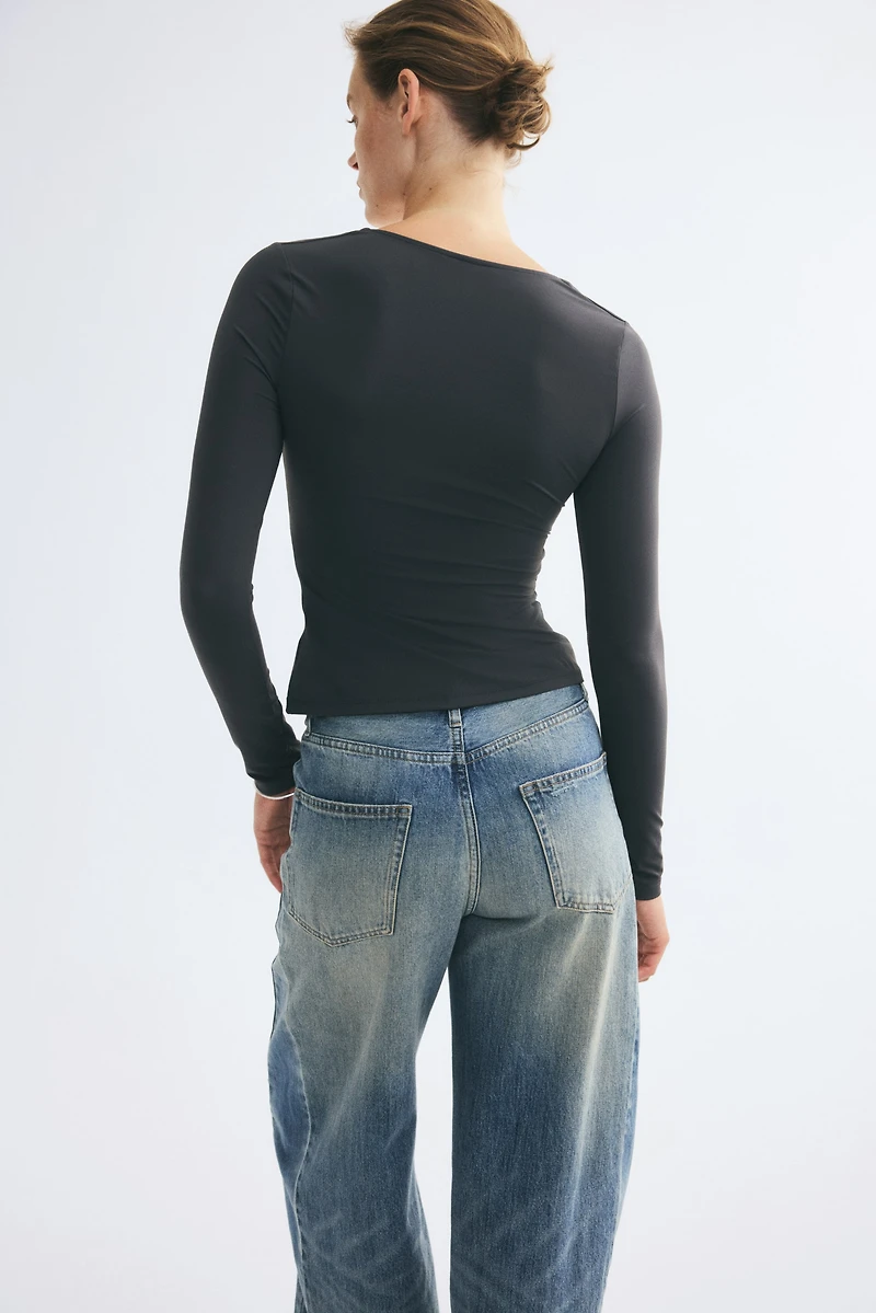 Square-Neck Ponte Top