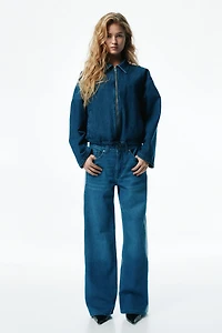 Wide Regular Jeans with Side Stripes