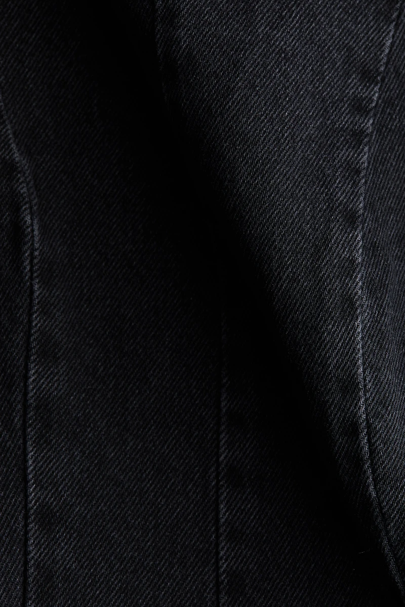 Flared-Skirt Denim Dress