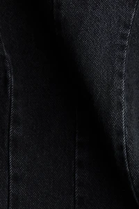 Flared-Skirt Denim Dress