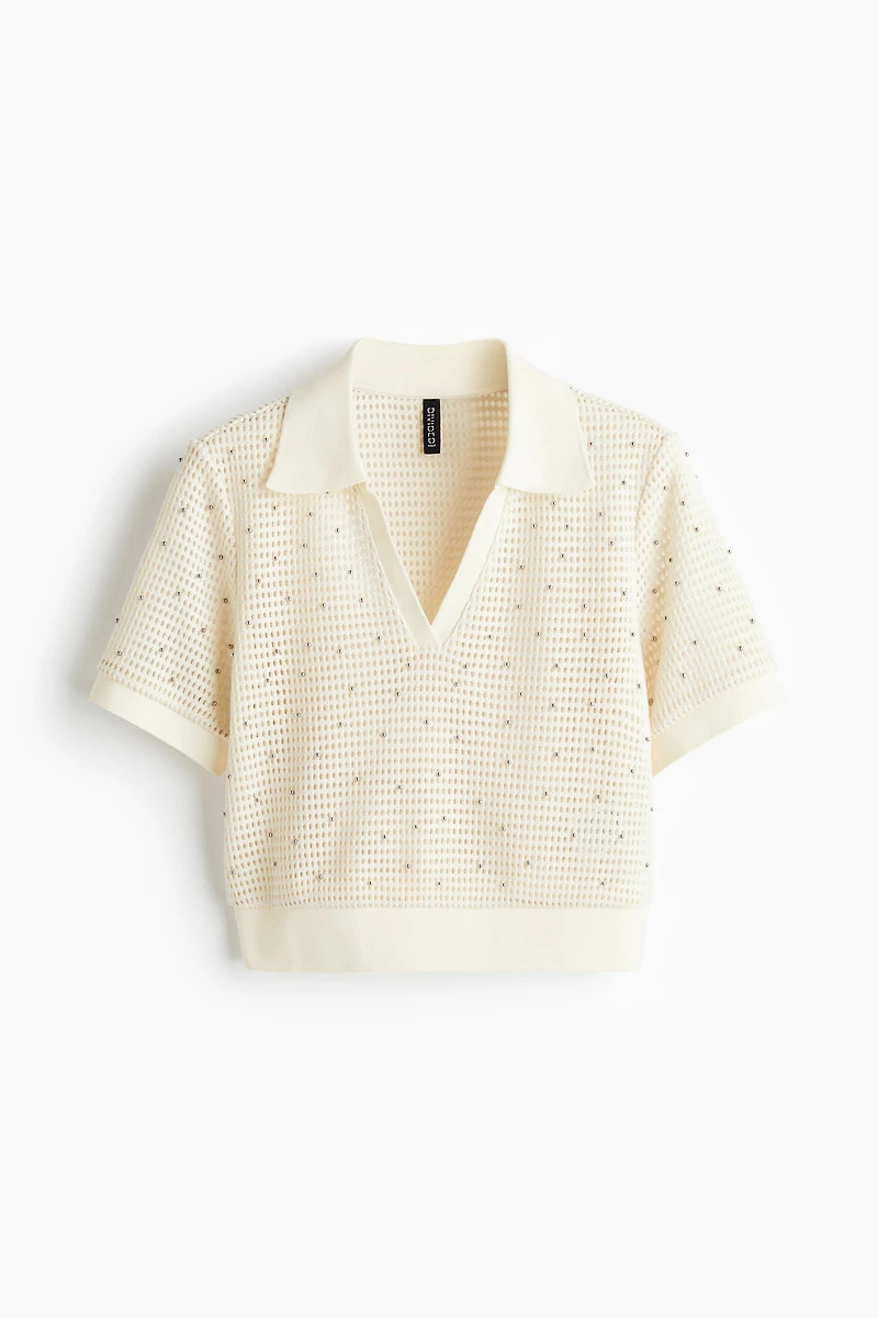 Open-Knit Polo Shirt