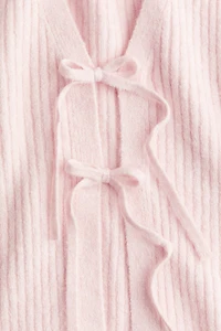 Tie-Detail Rib-Knit Top