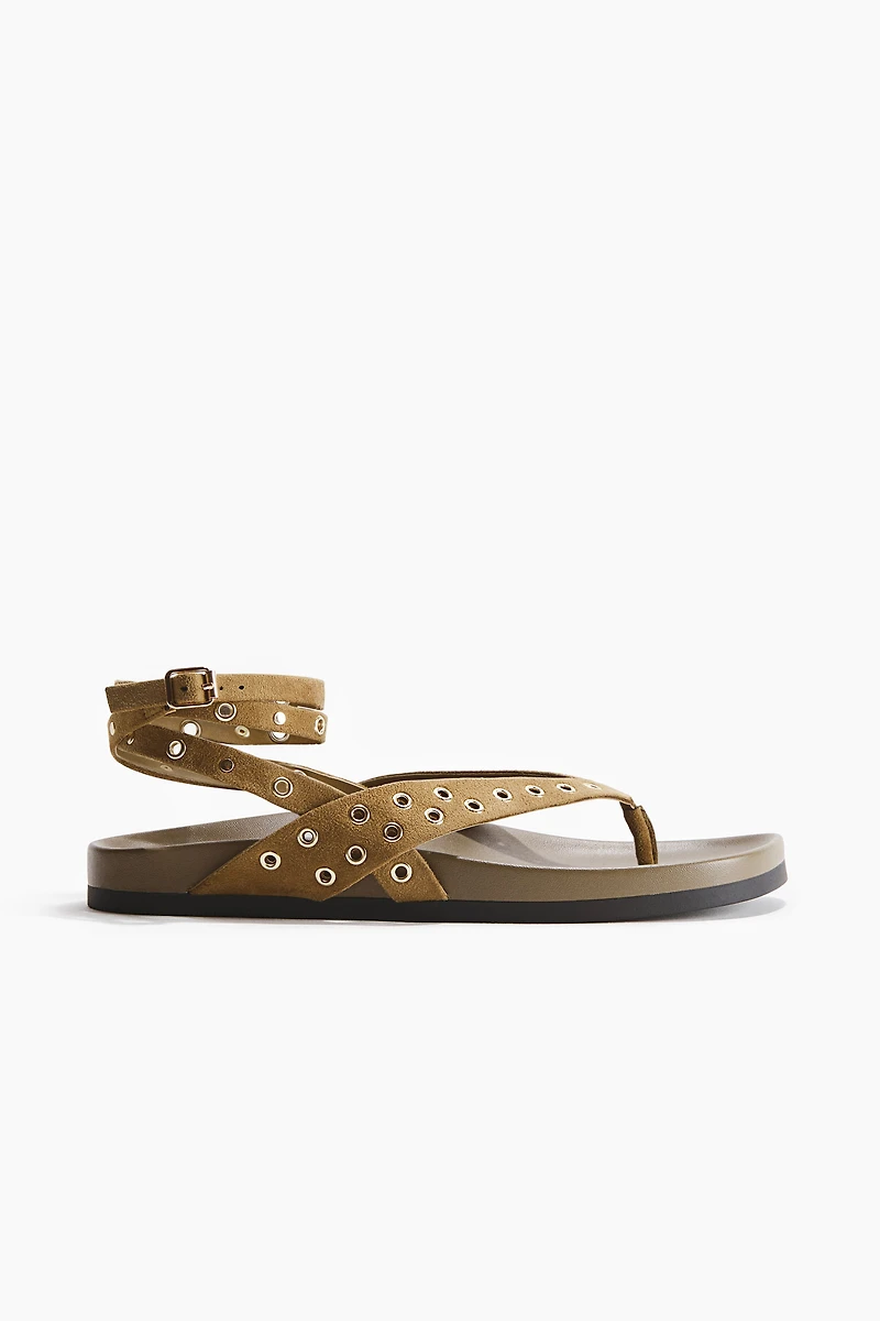Grommet-Detail Sandals