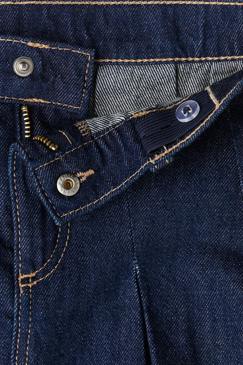 Pleated Denim Skirt