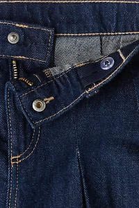 Pleated Denim Skirt