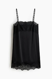 Lace-Trimmed Satin Nightgown