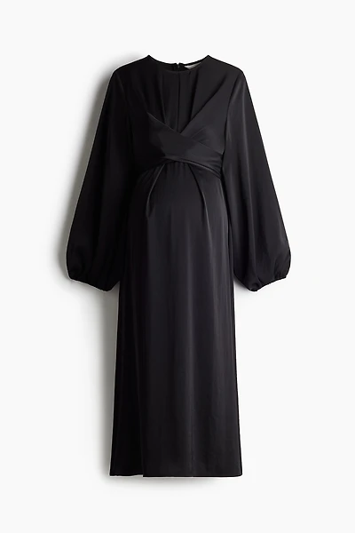 MAMA Robe en satin avec manches ballon