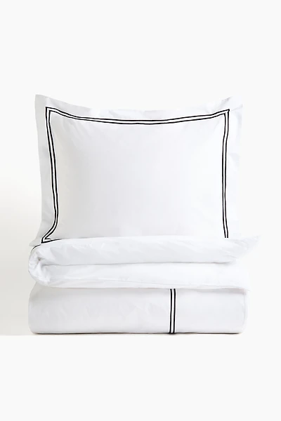 Cotton Percale Twin Duvet Cover Set