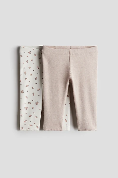 Lot de 2 leggings en coton côtelé