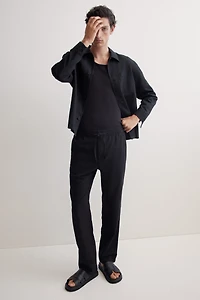 Regular-Fit Linen-Blend Pants