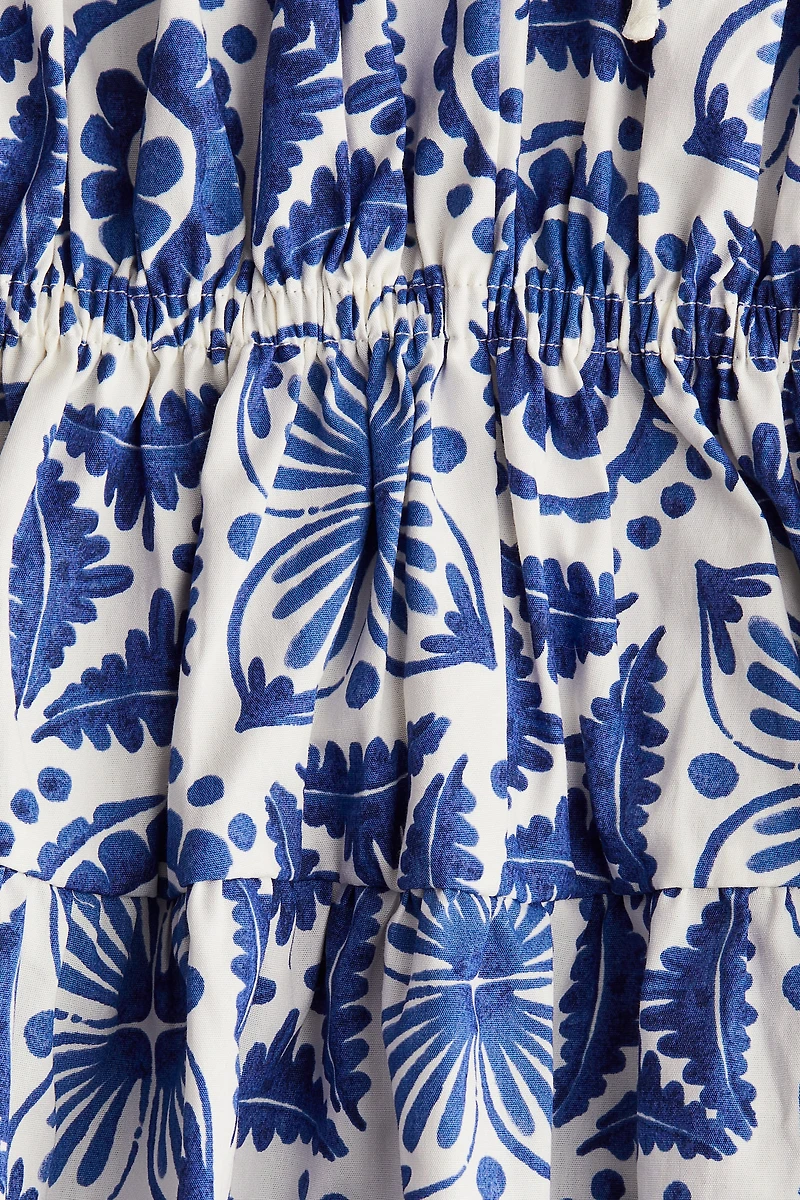 Drawstring-Detail Poplin Dress