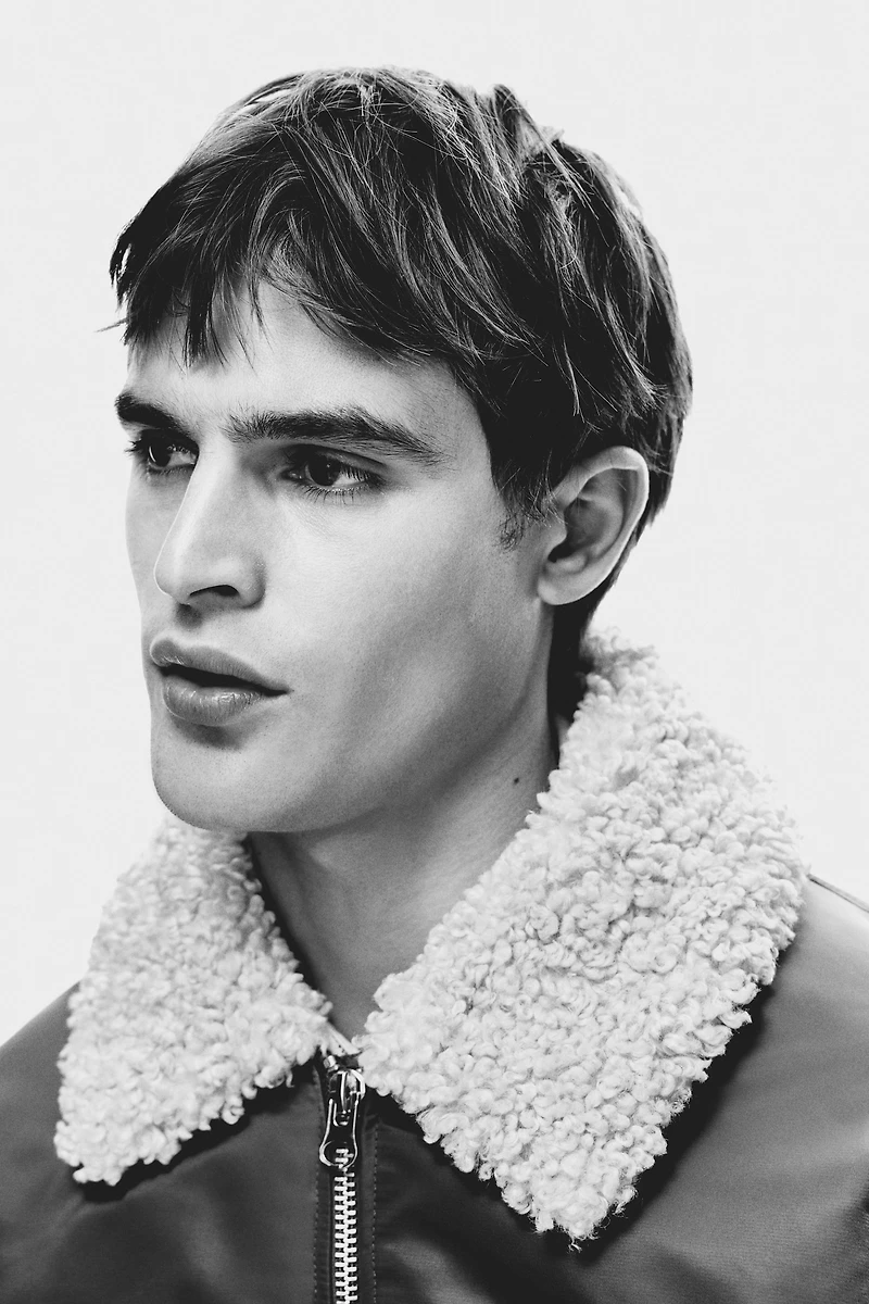 Loose-Fit Nylon Bomber Jacket