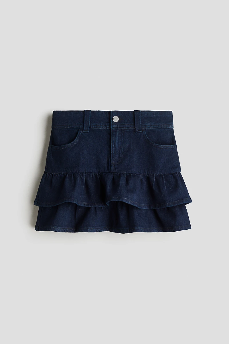 Denim Ruffle Skirt