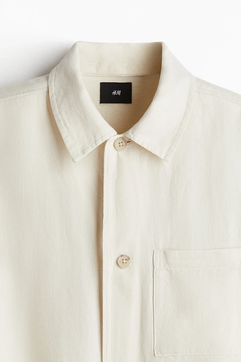 Regular-Fit Linen-Blend Overshirt