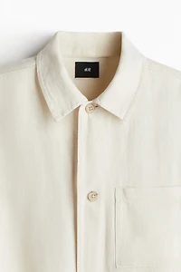 Regular-Fit Linen-Blend Overshirt