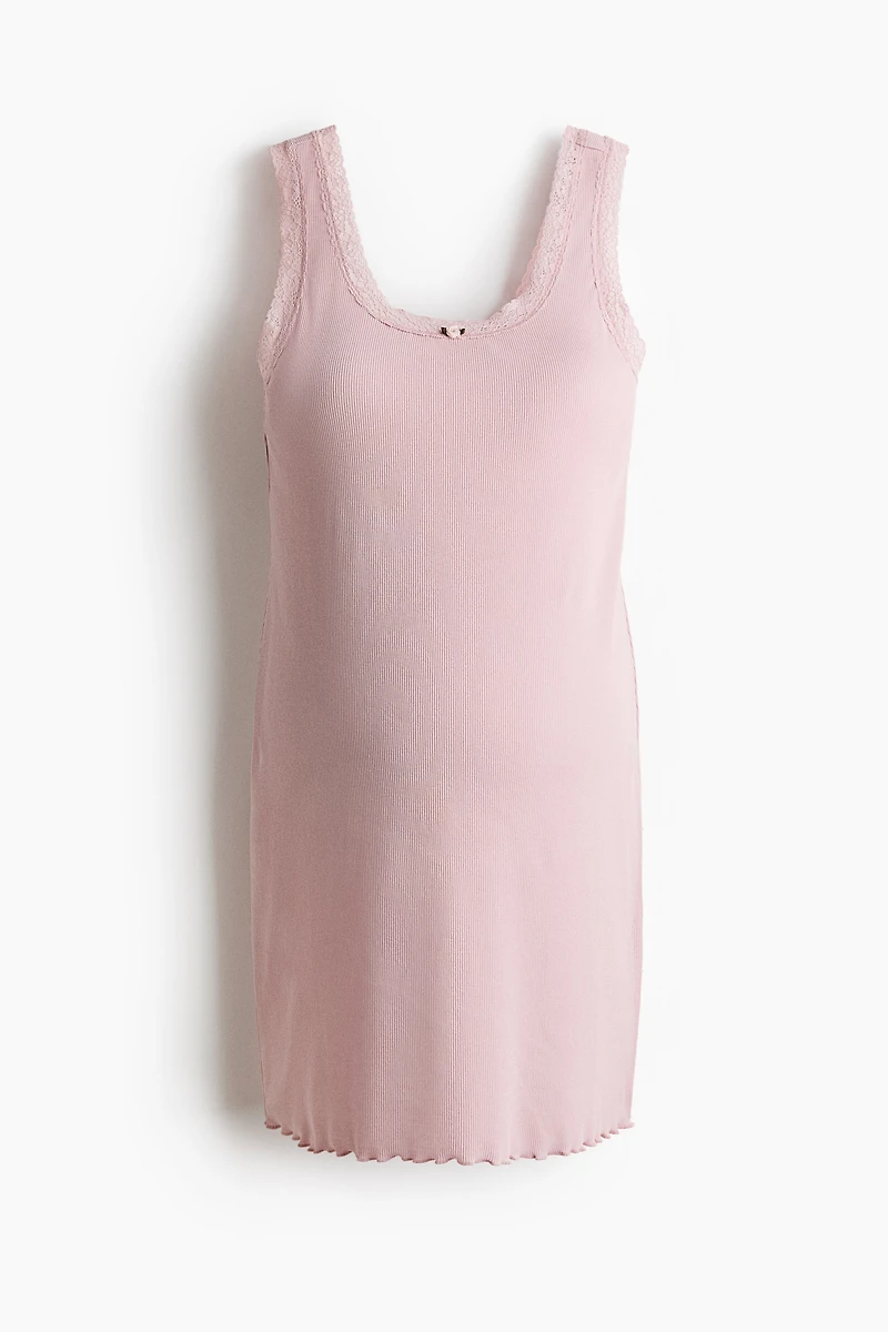 MAMA Ribbed Jersey Nightgown