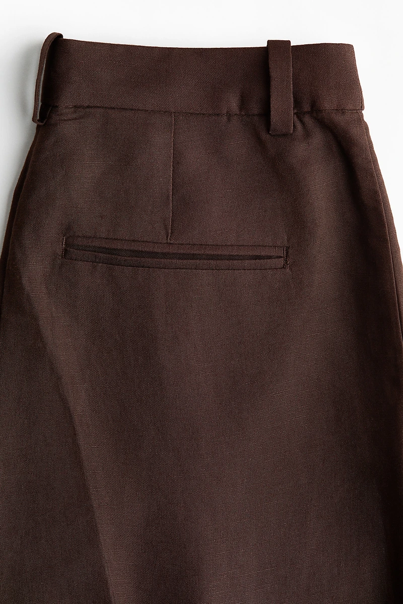 Linen-Blend Dress Pants