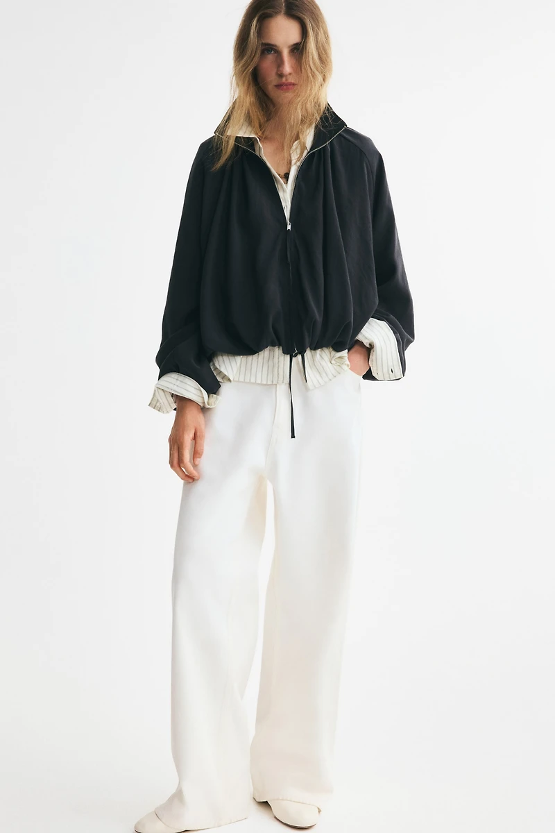 Oversized Drawstring-Detail Jacket