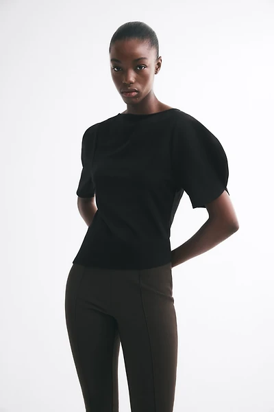 Puff-Sleeved Asymmetric Top