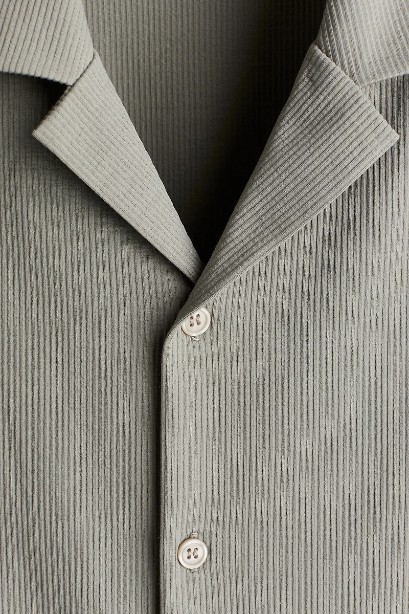 Regular Fit Ribbed resort shirt