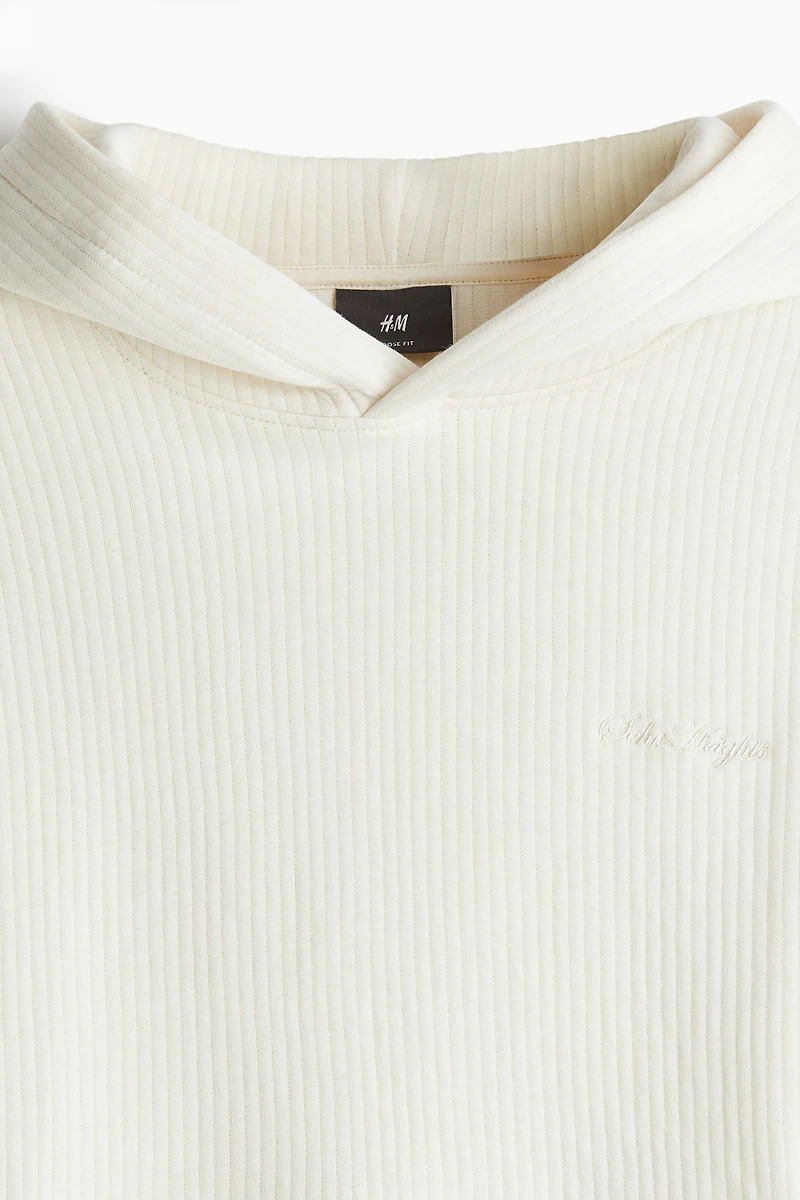 Loose Fit Ribbed Hoodie