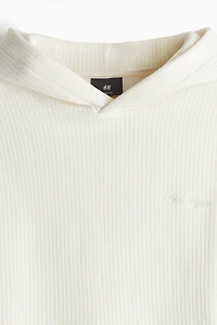 Loose Fit Ribbed Hoodie