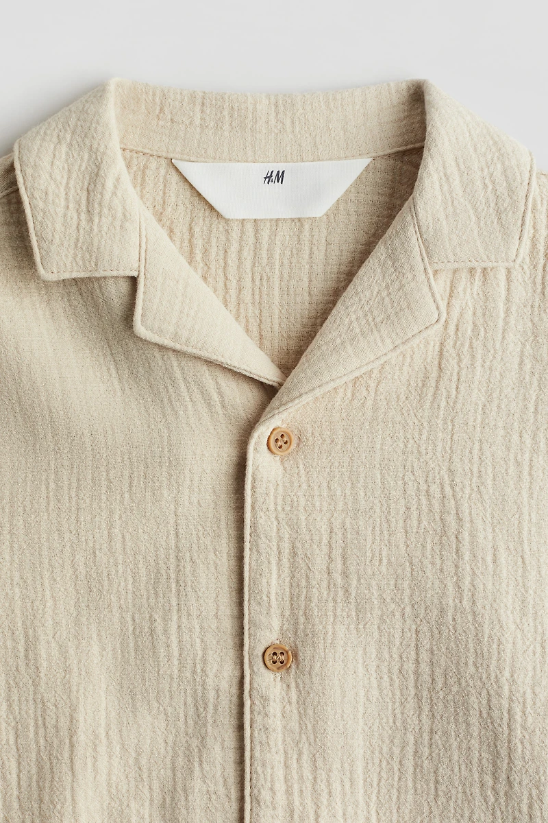 Chemise en coton avec col cubain