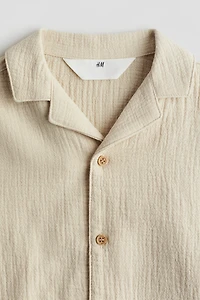 Chemise en coton avec col cubain