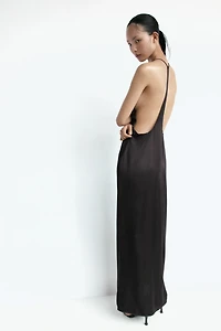 Cowl-Neck Viscose Satin Dress