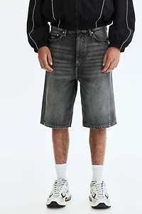 Baggy Twist-Detail Denim Shorts