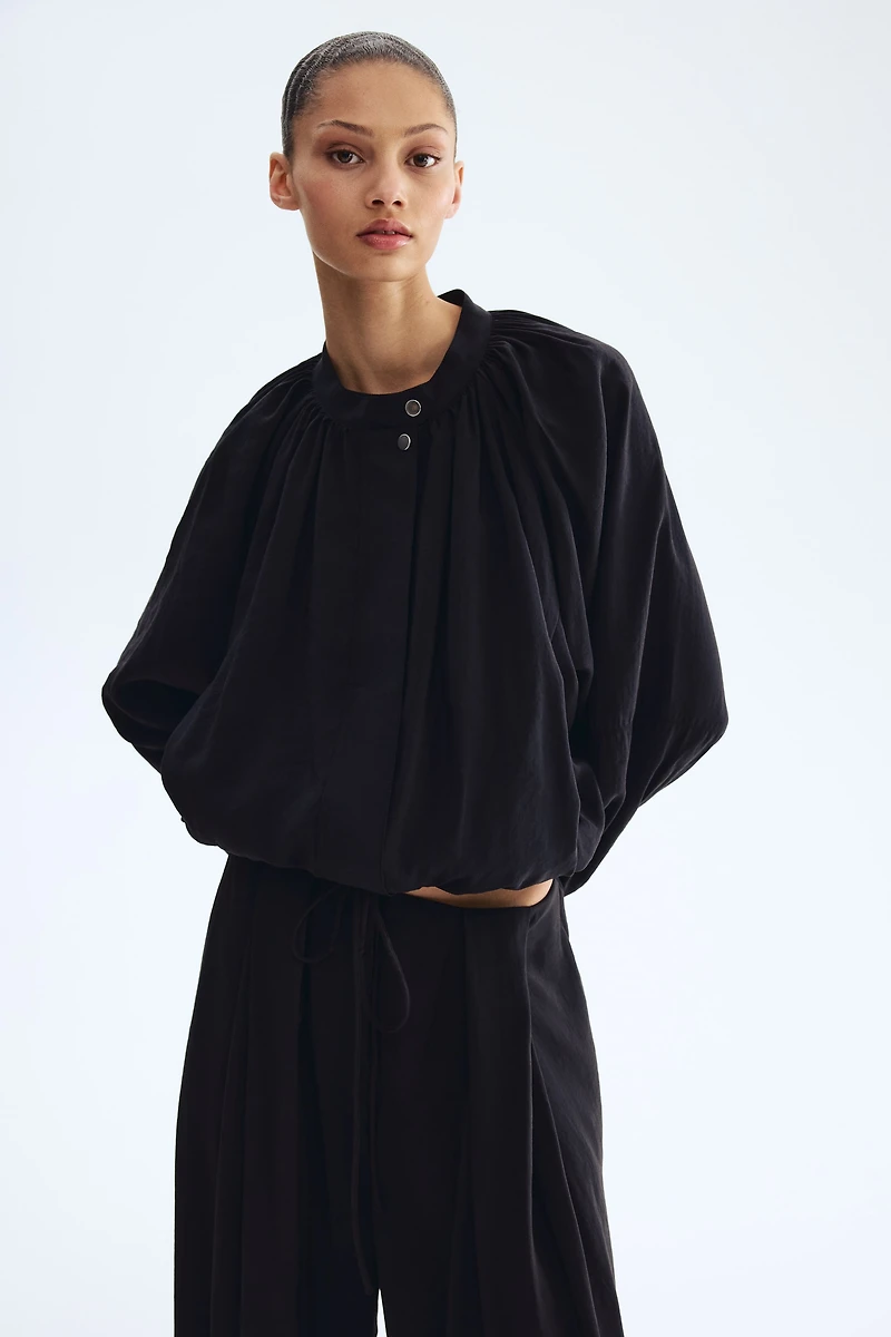 Balloon-Sleeved Modal Jacket