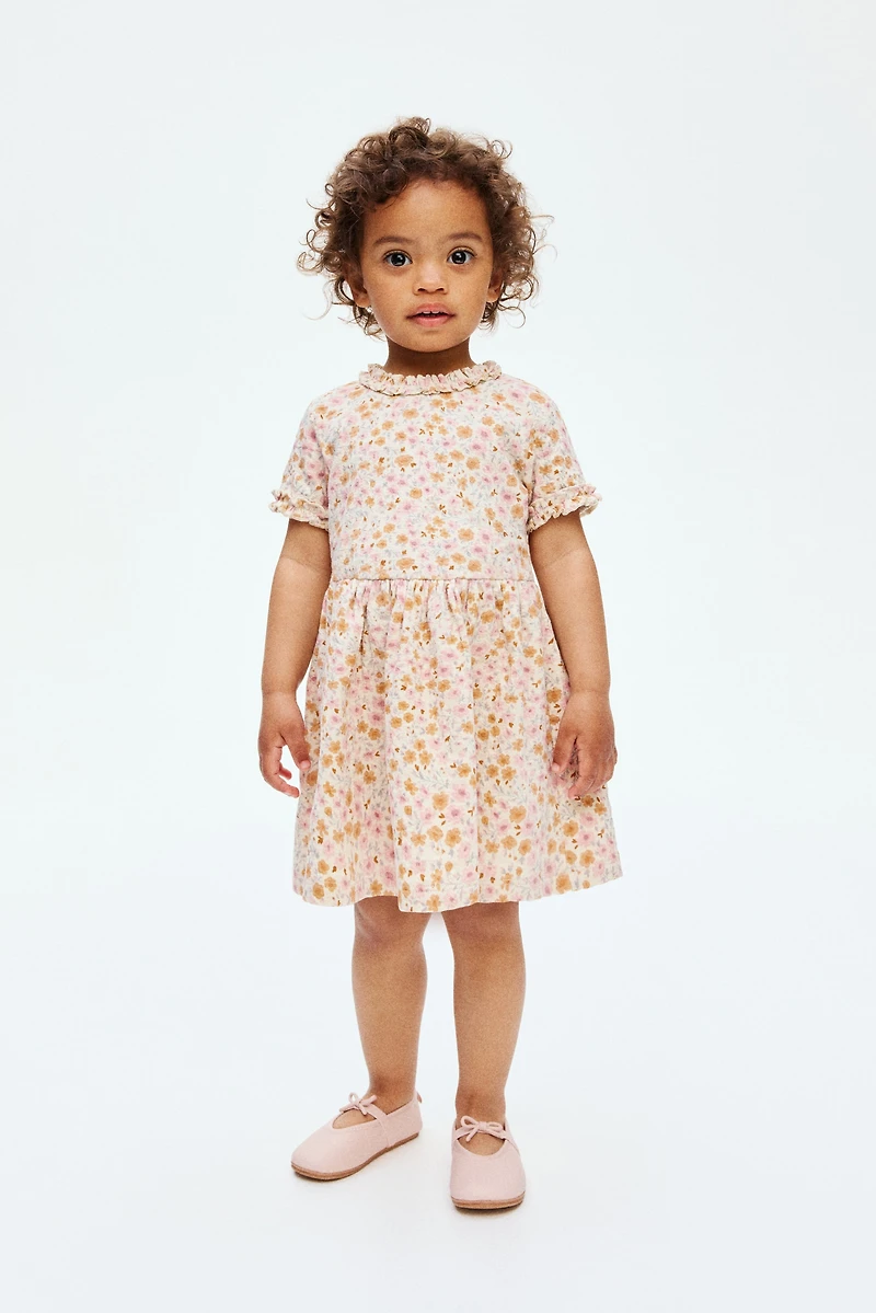 Ruffle-Trimmed Jacquard-Jersey Dress