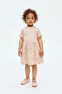 Ruffle-Trimmed Jacquard-Jersey Dress
