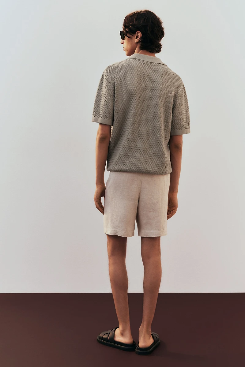 Regular-Fit Textured-Knit Resort Shirt