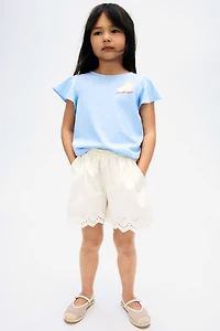 Flutter-Sleeved Cotton Top