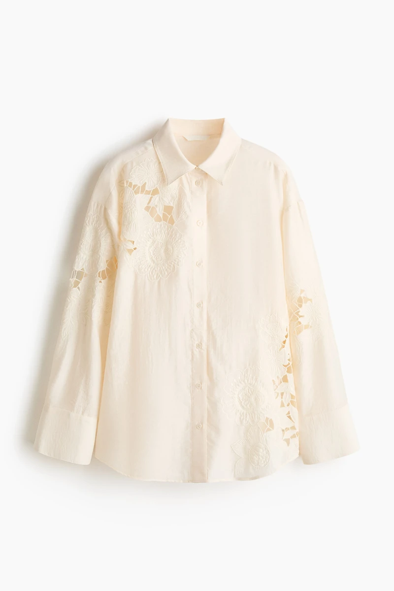 Shirt with Eyelet Embroidery